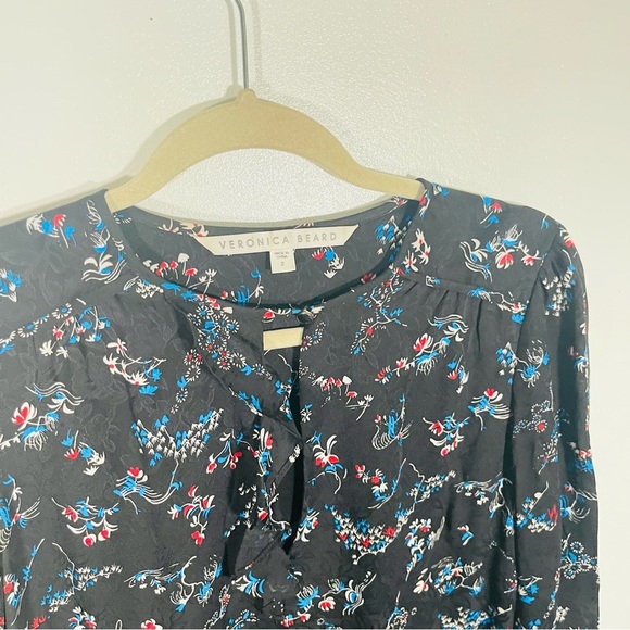 Veronica Beard Preston Floral Silk Dress Wedding Bohemian Festival Quiet Luxury - Picture 8 of 10